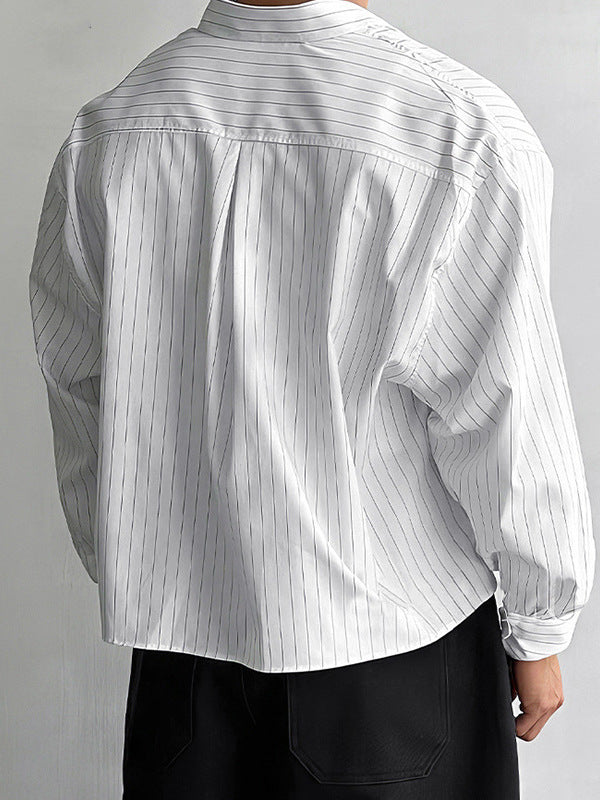 Long-sleeved striped shirt