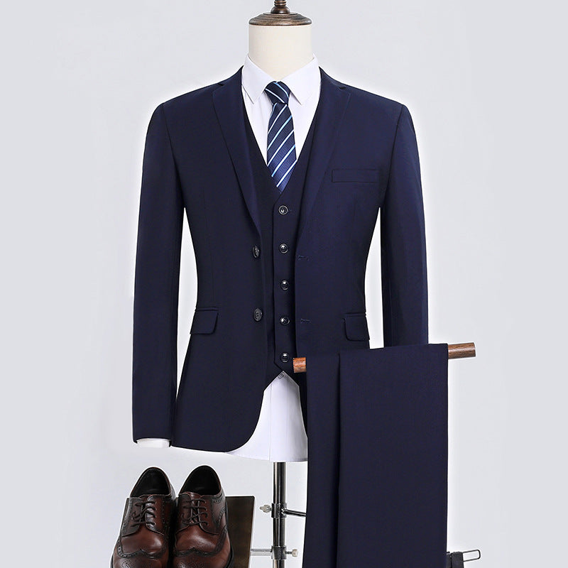 Men's Slim Fit Three-Piece Business Suit