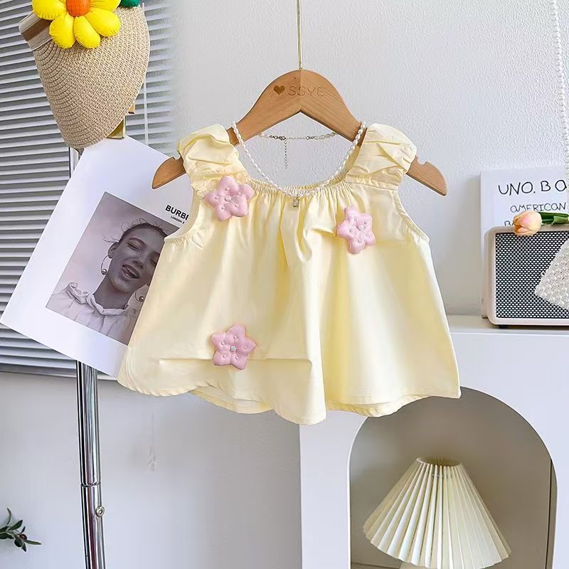 Girls' Floral Sleeveless Top and Shorts Set