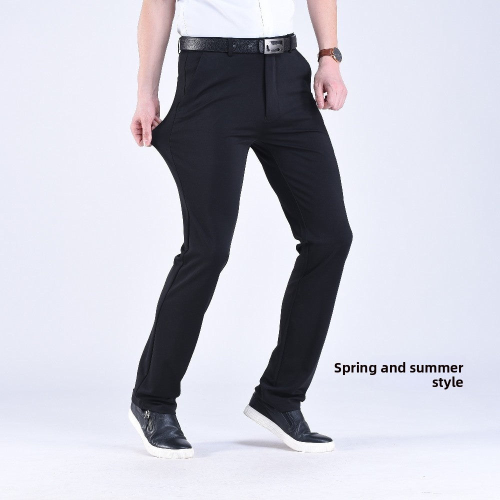 Men's straight-leg suit trousers