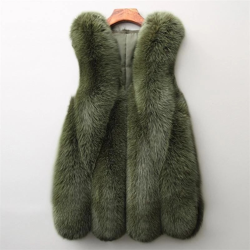 Women's Faux Fox Fur Sleeveless Vest