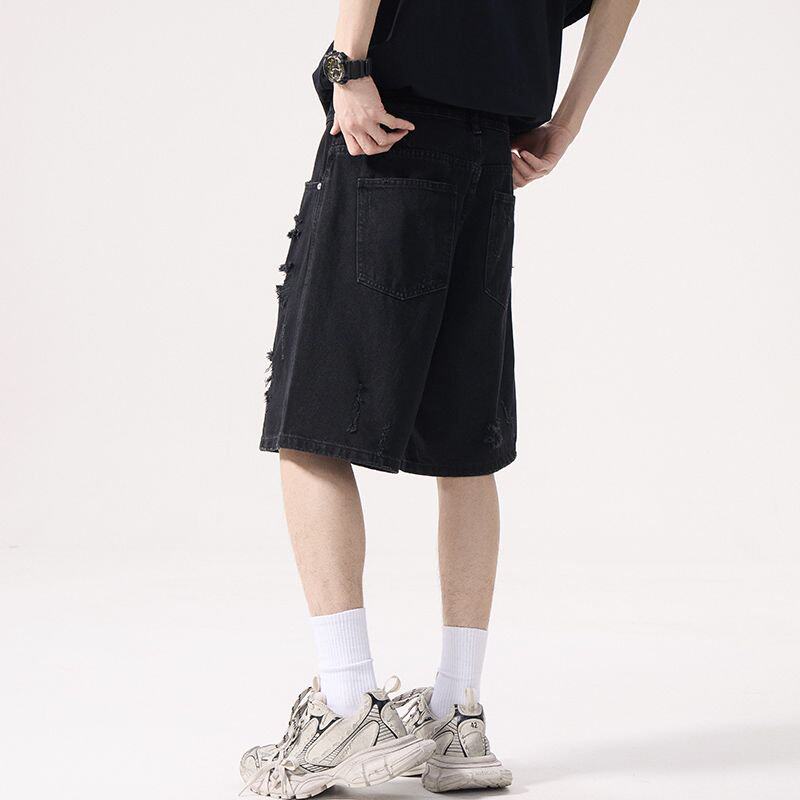 Ripped Denim Shorts Casual Loose Fit
