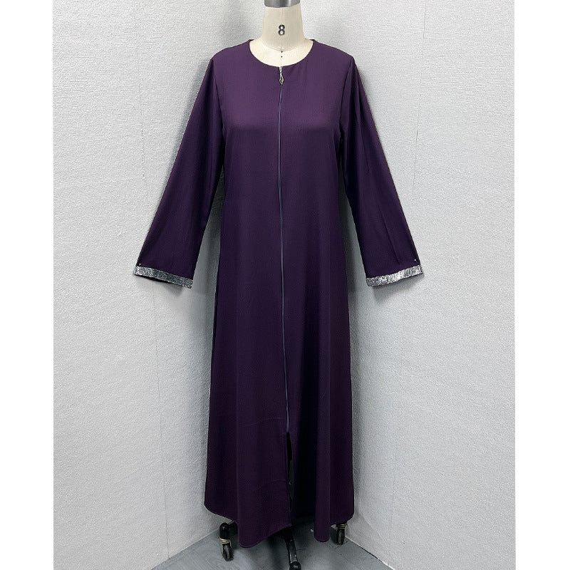 Zippered cardigan robe
