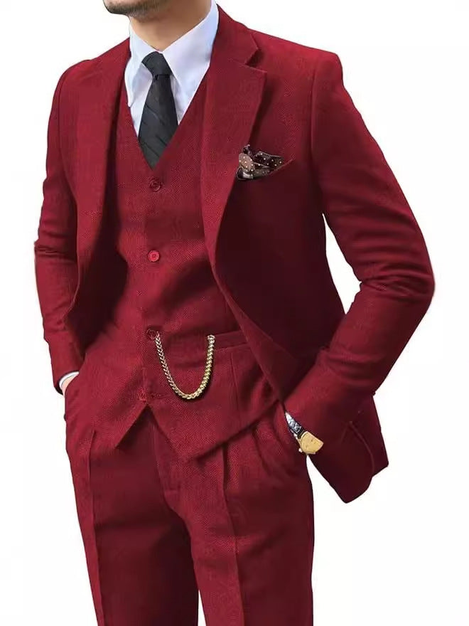Men's Suit Three-Piece Set