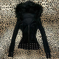 Hooded Diamond Jacket with Zipper