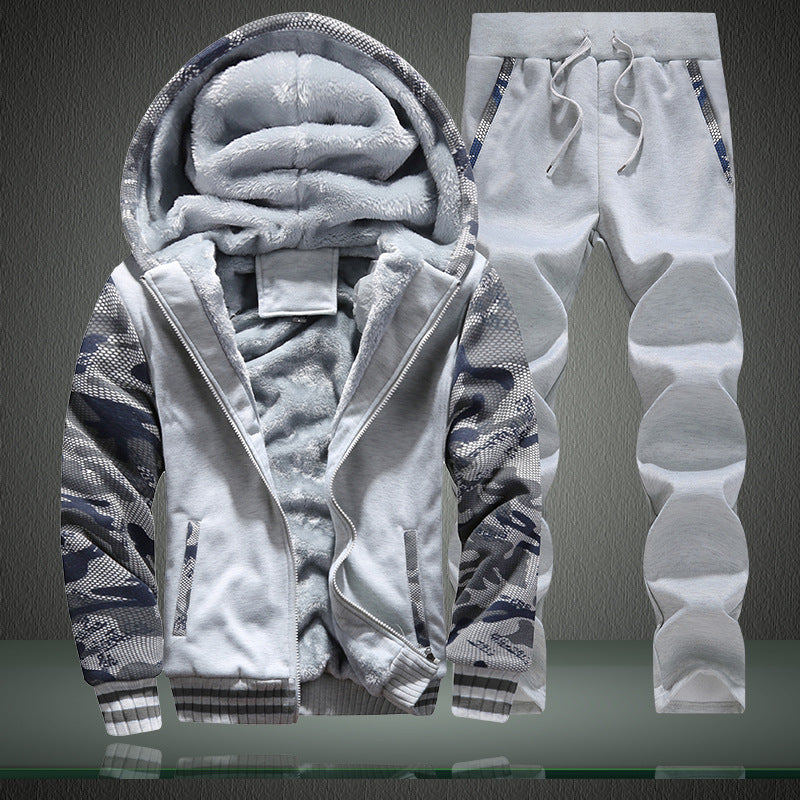 Men's Winter Fleece Lined Camouflage Sport Suit