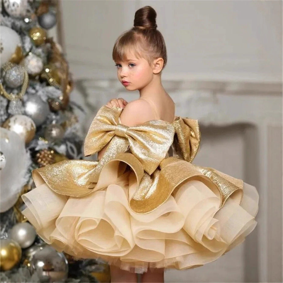Girl's Princess Puff Sleeve Dress