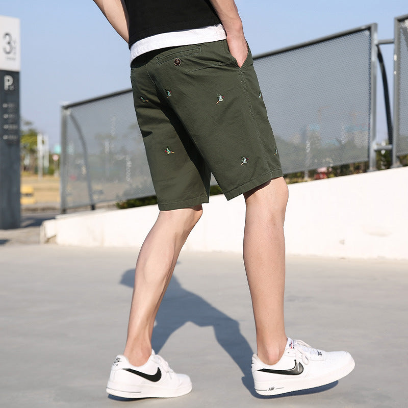Men's Cotton Embroidered Casual Shorts