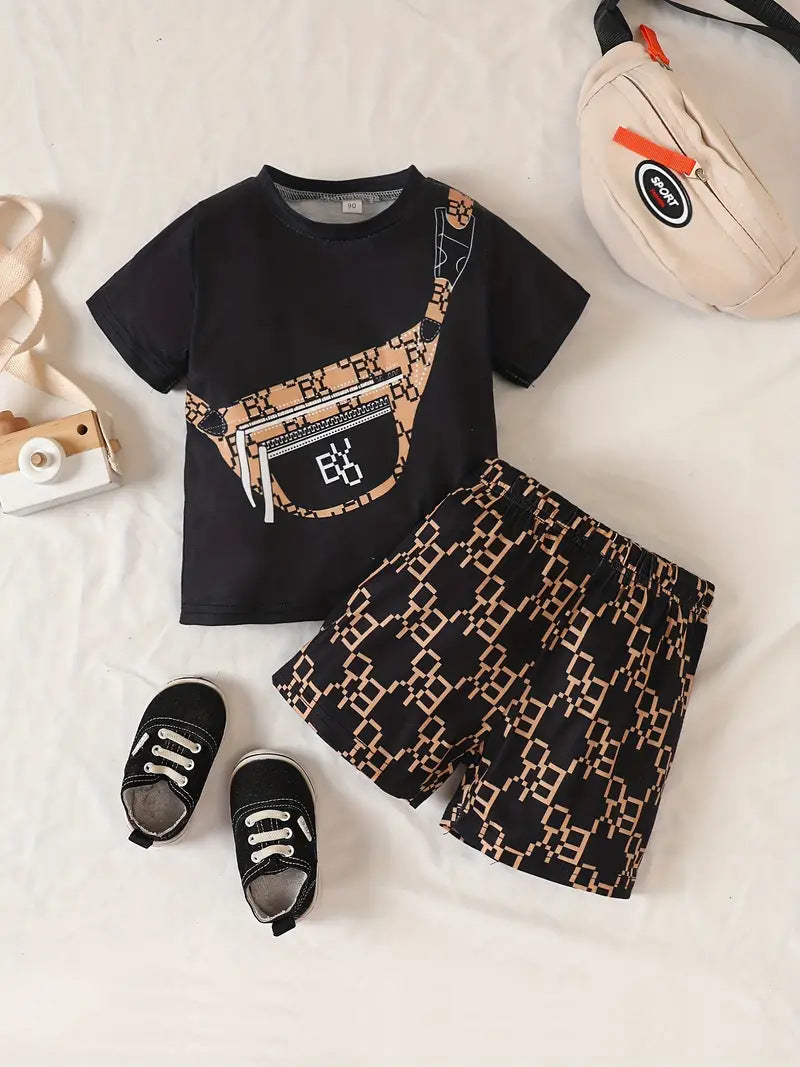 Men's children's clothing short-sleeved shorts T-shirt