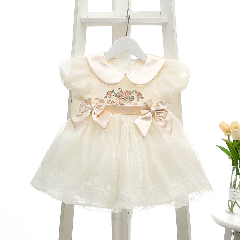 Girl's Puff Sleeve Mesh Princess Dress