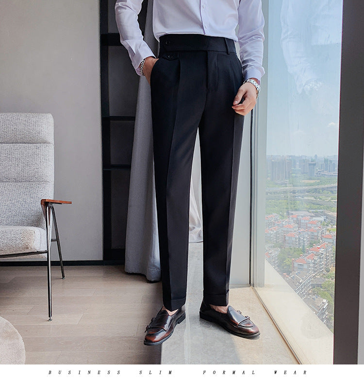 Men's Straight Fit Cropped Trousers