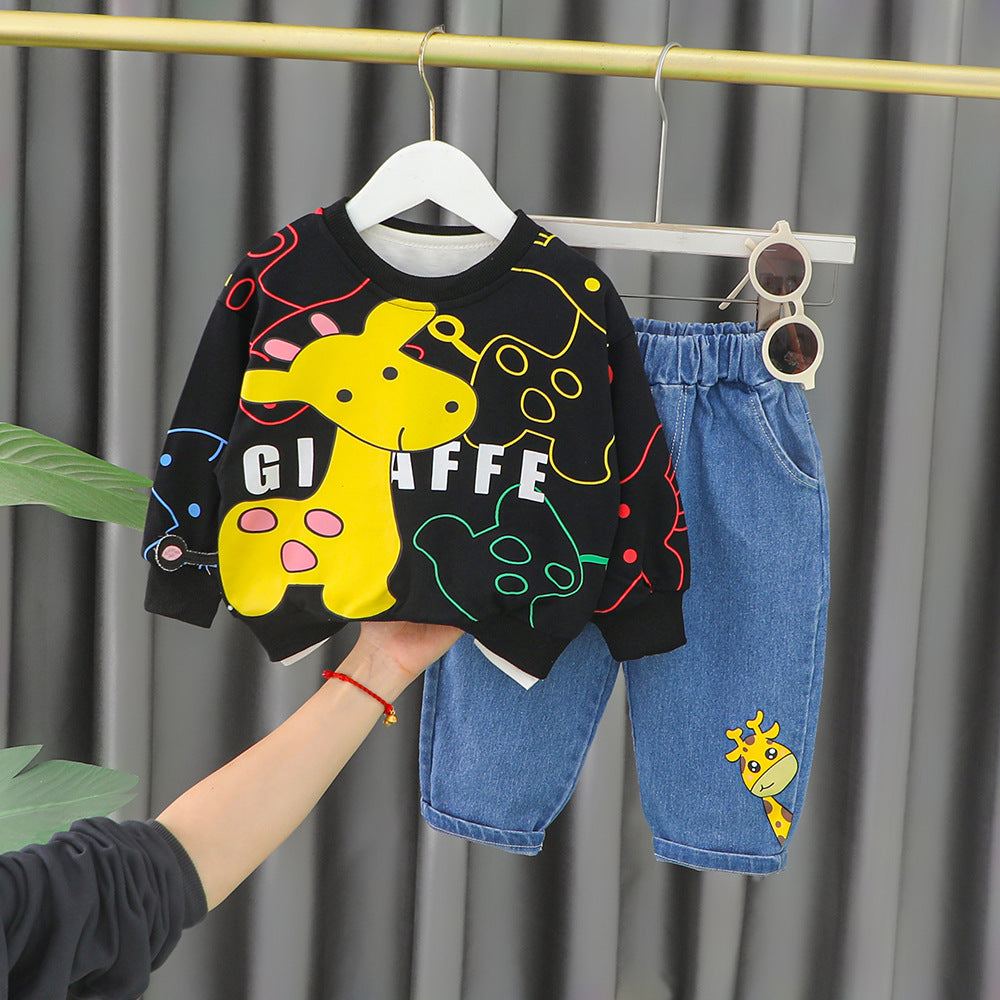 Boys' Cartoon Cotton Two-Piece Set