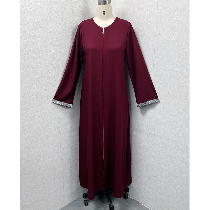 Zippered cardigan robe