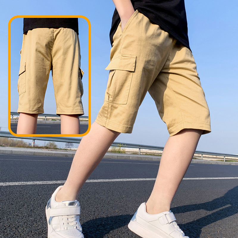 Boys Cotton Cropped Casual Shorts