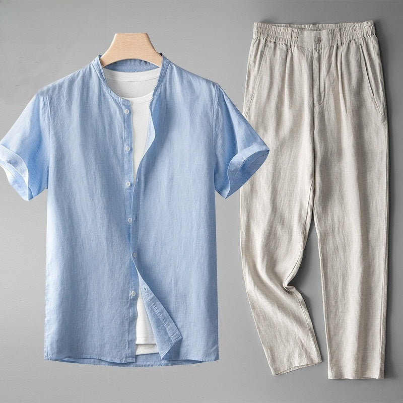 Men's New Chinese Style Linen Suit Set