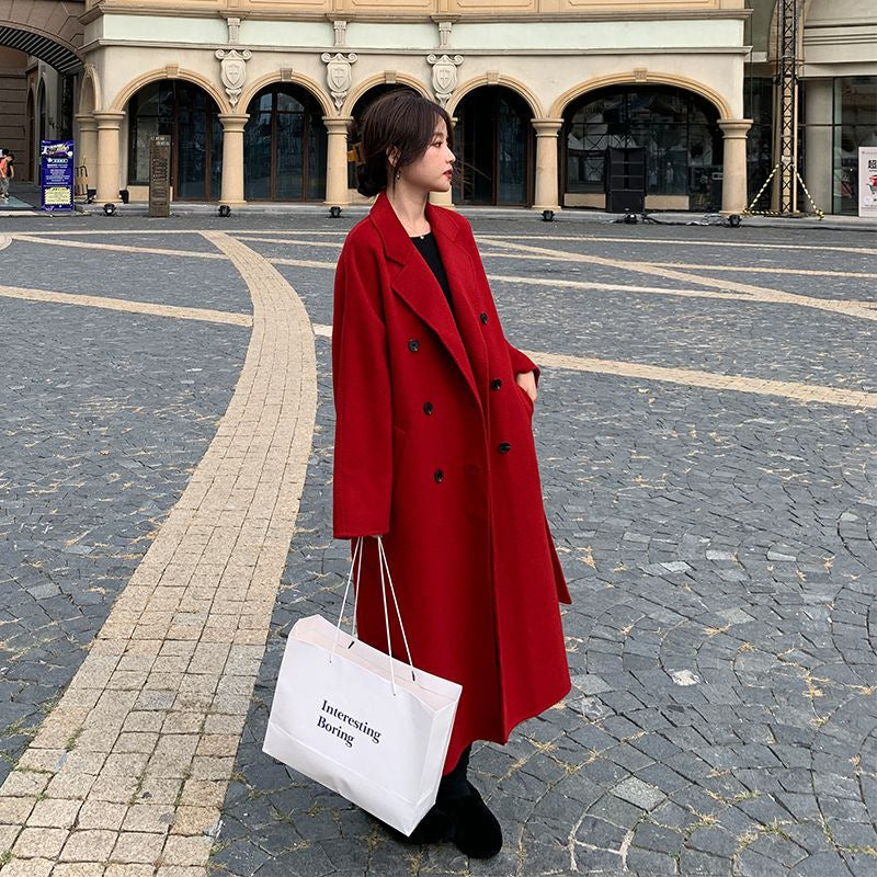 Women's Woolen Coat Mid-Length Loose Fit