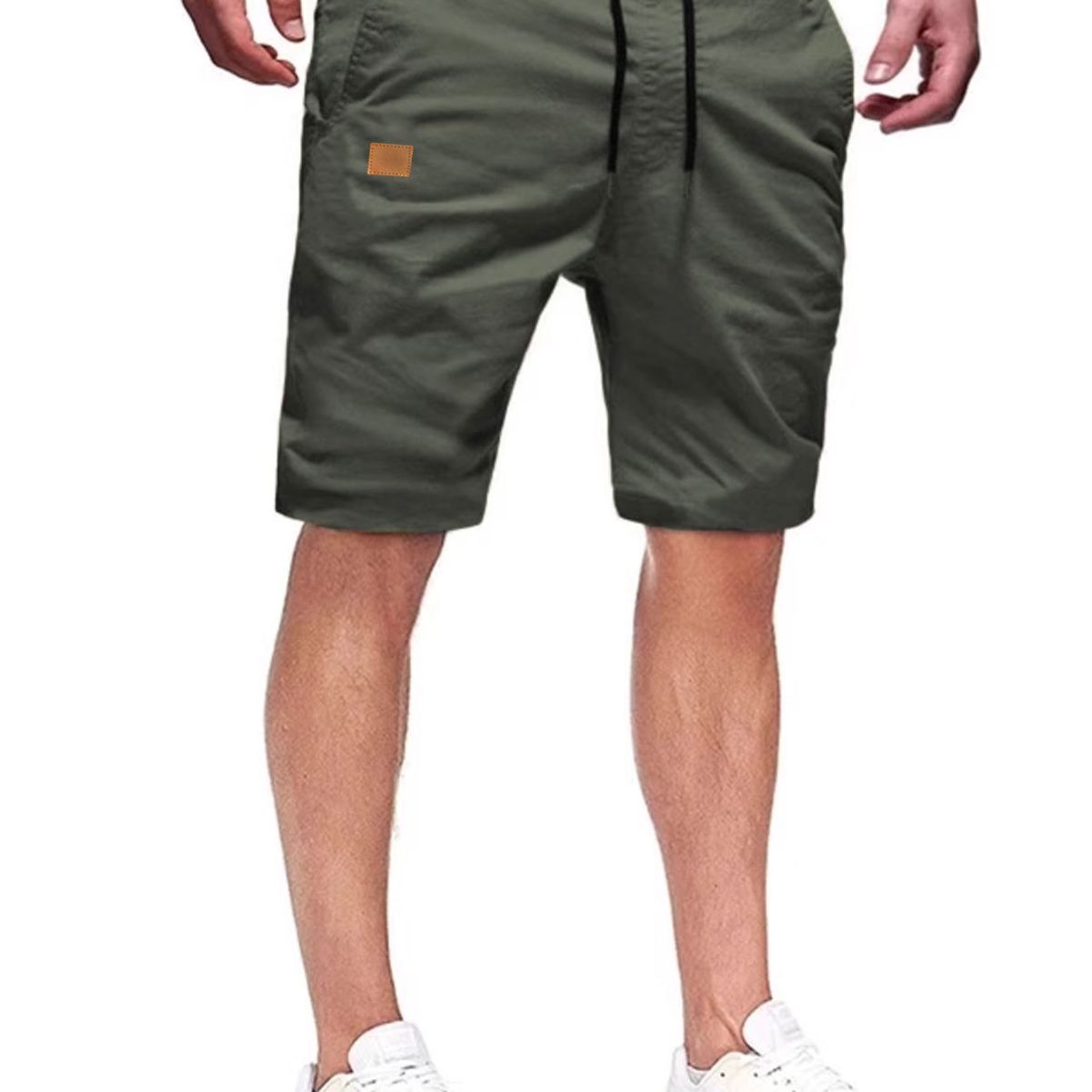 Men's leather label casual shorts