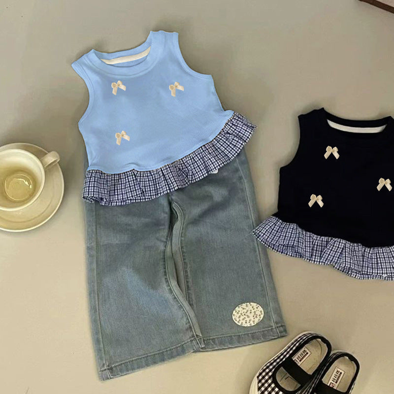 Girls' Lace Trim Sleeveless Vest