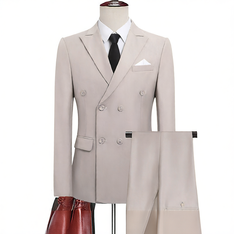 Double-Breasted Slim Fit Mens Suit