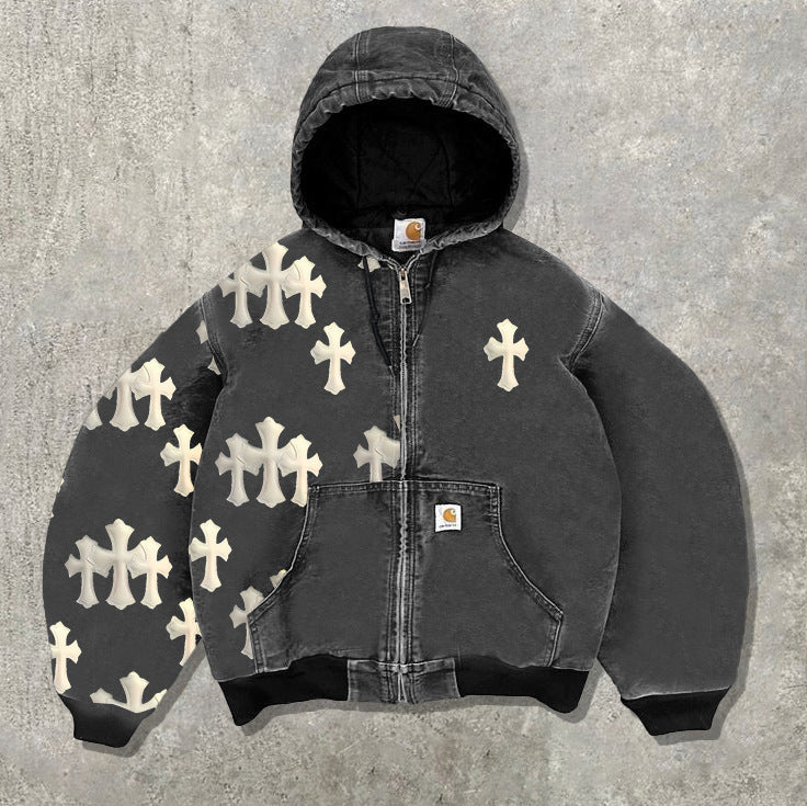 Men's Fleece Lined Hooded Sweatshirt with 3D Print