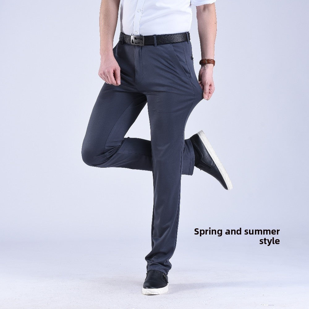 Men's straight-leg suit trousers