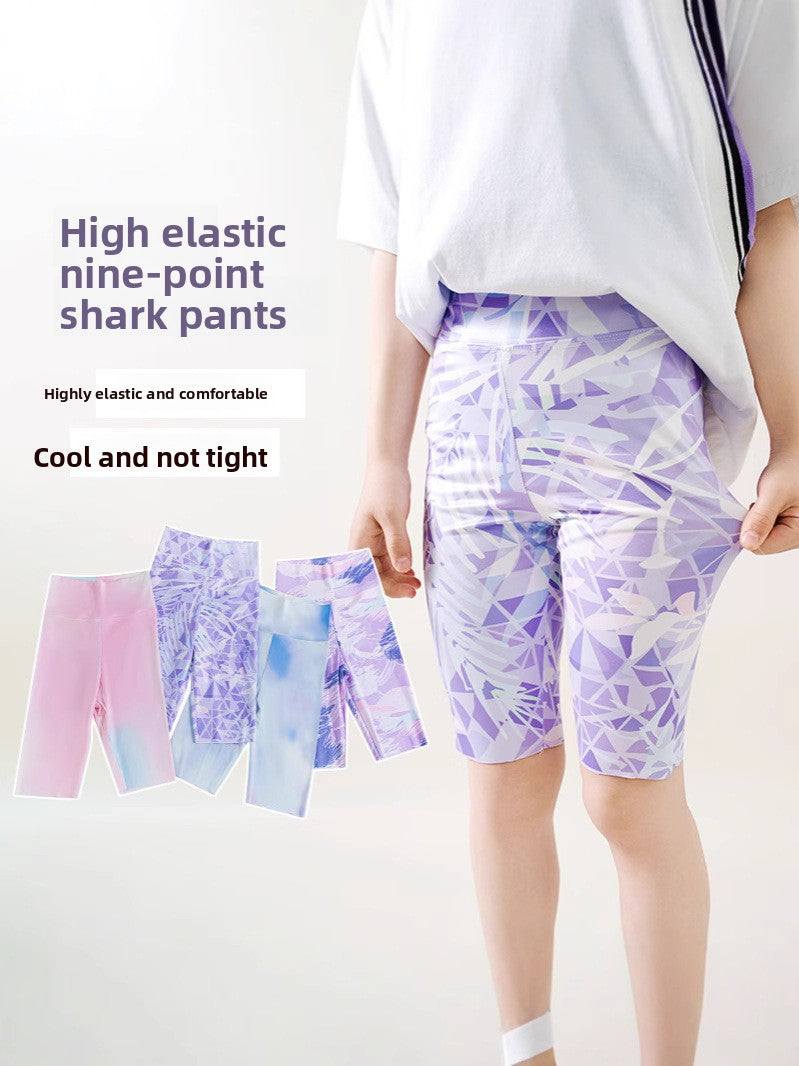 Girls' Ice Silk Yoga Leggings