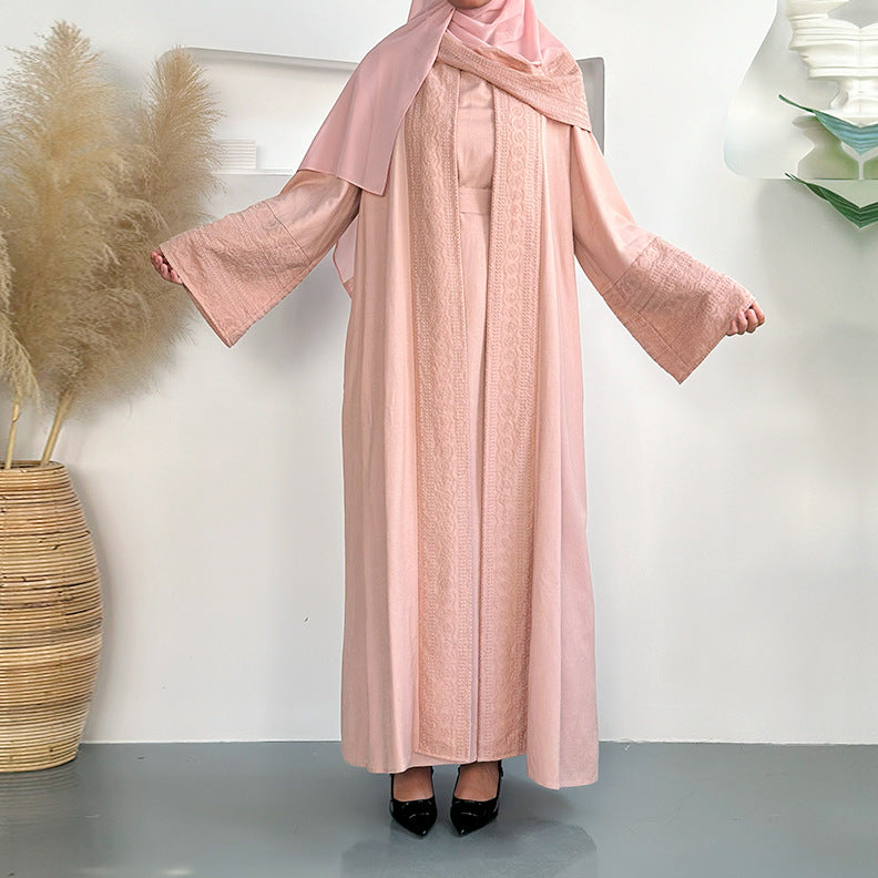 Long Robe Dress Set - Three-piece set Scarf, Inner skirt, Long robe, and Straps