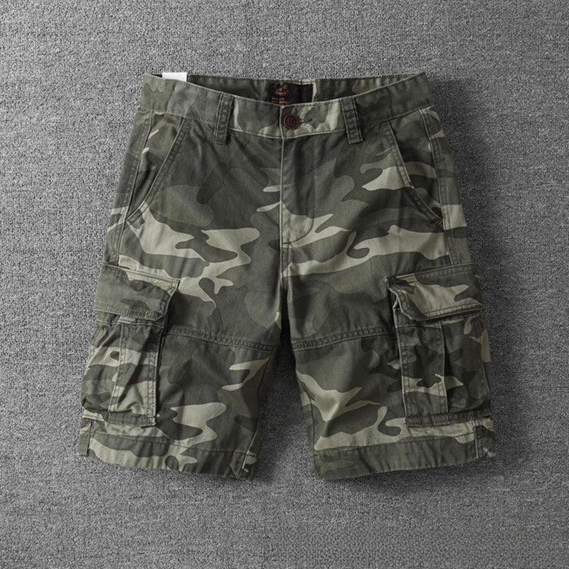 Retro Camouflage Cotton Work Shorts