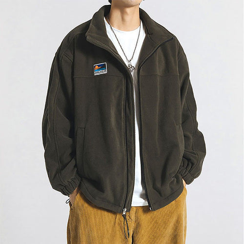Men's Fleece Stand Collar Casual Jacket