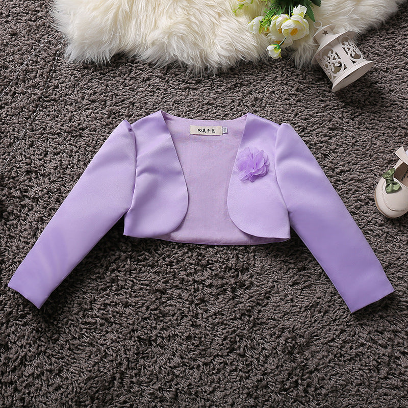 Girls' Princess Dress Cloak Long Sleeve Flower Girl Outerwear