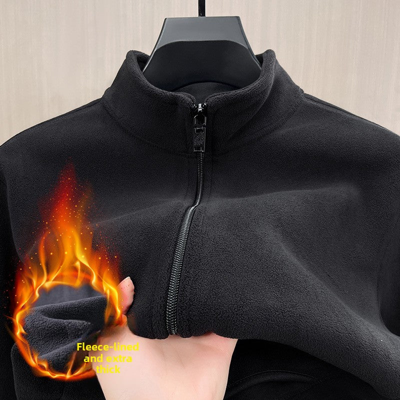 Men's Stand Collar Fleece Jacket