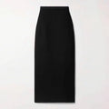 High-Waisted Wool Mid-Length Skirt