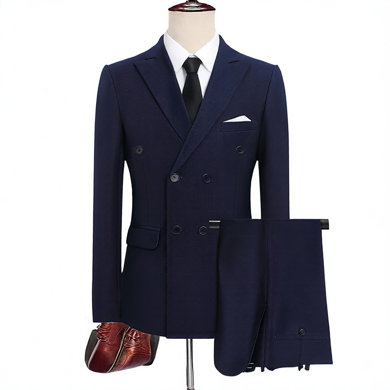 Double-Breasted Slim Fit Mens Suit
