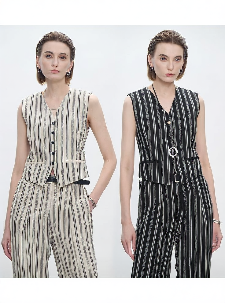 V-neck women's suit vest