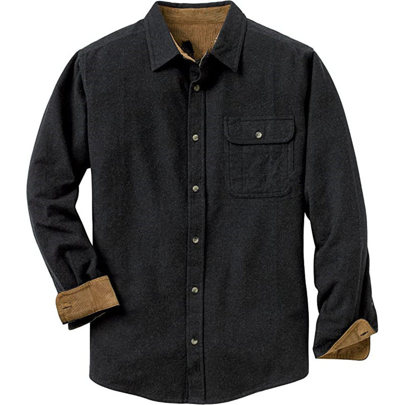 Men's Loose Fit Plaid Long Sleeve Shirt