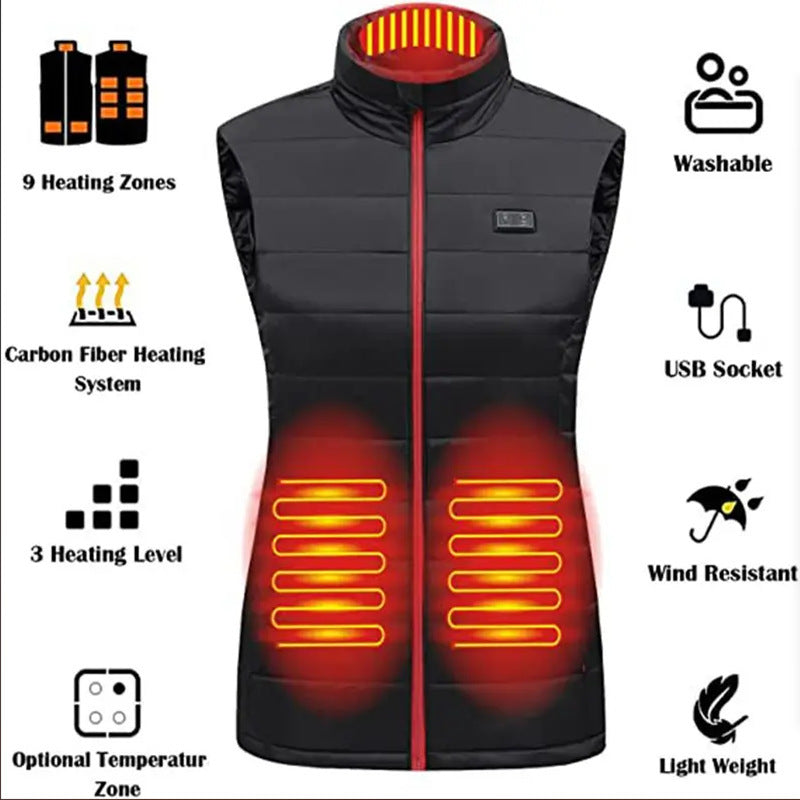 Standing collar heat-insulating vest