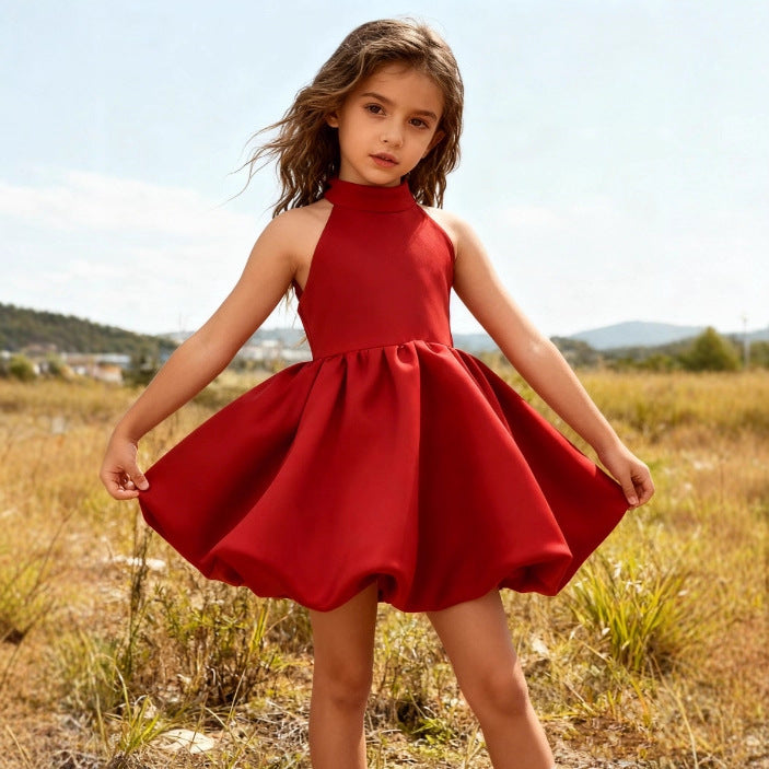 Girl's Bow Princess Sleeveless Dress