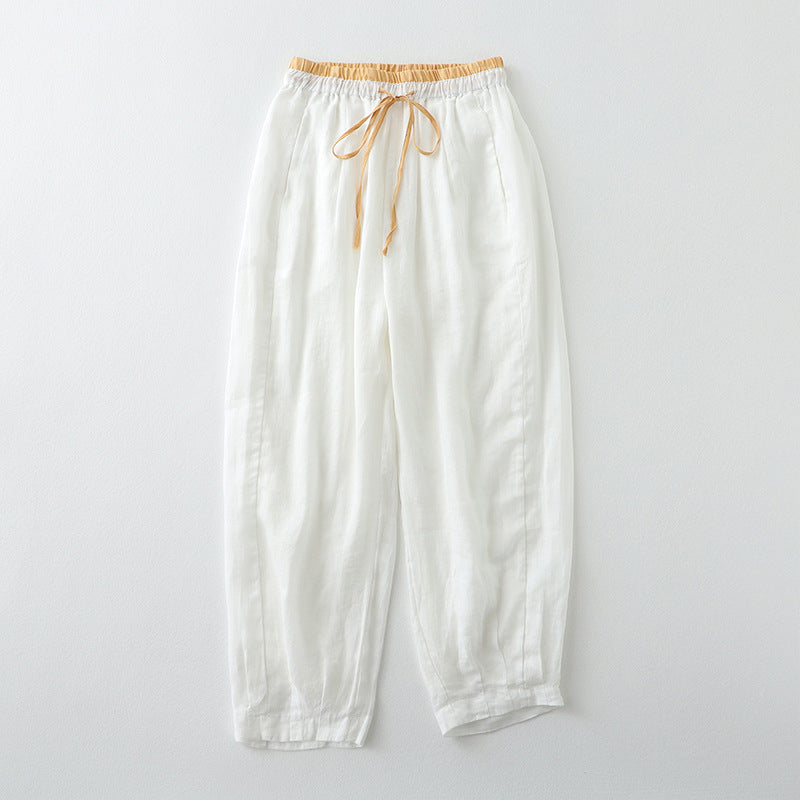 Children's Linen Blend Cropped Harem Pants