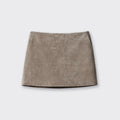 Genuine Leather Distressed Velvet Hip Skirt