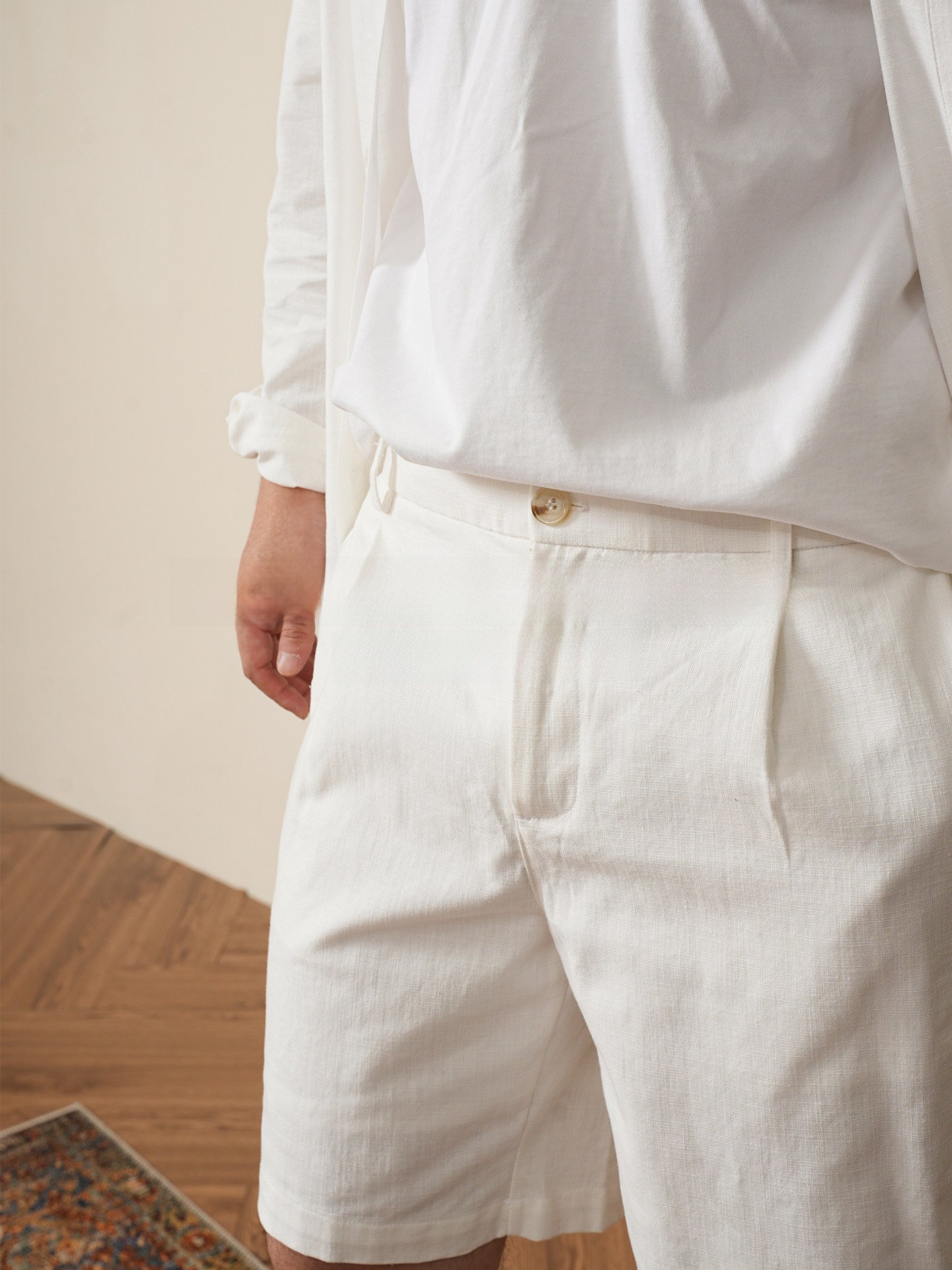 Men's Straight-Leg Linen Blend Shorts
