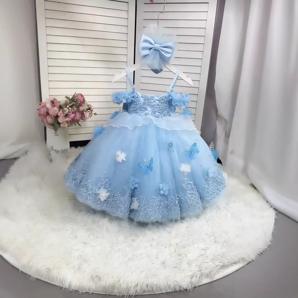 Lace puff dress for children