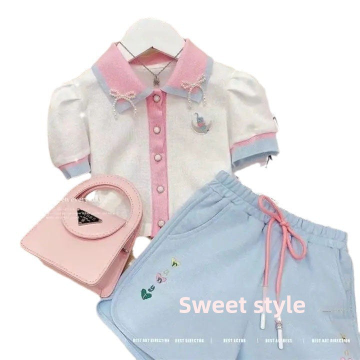 Girls' Polo Shirt Shorts Set