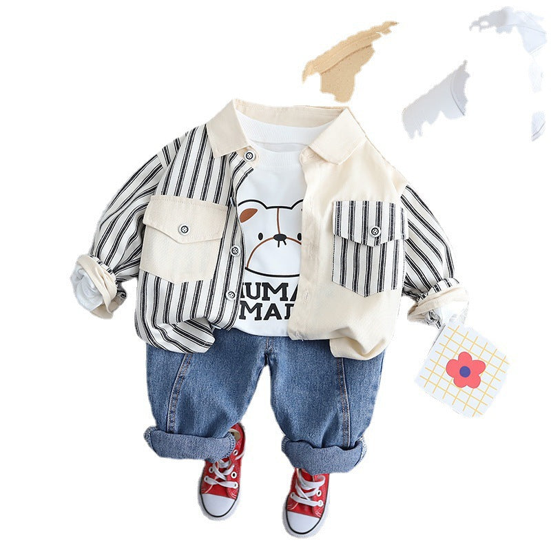Children's Striped Cotton Suit Set
