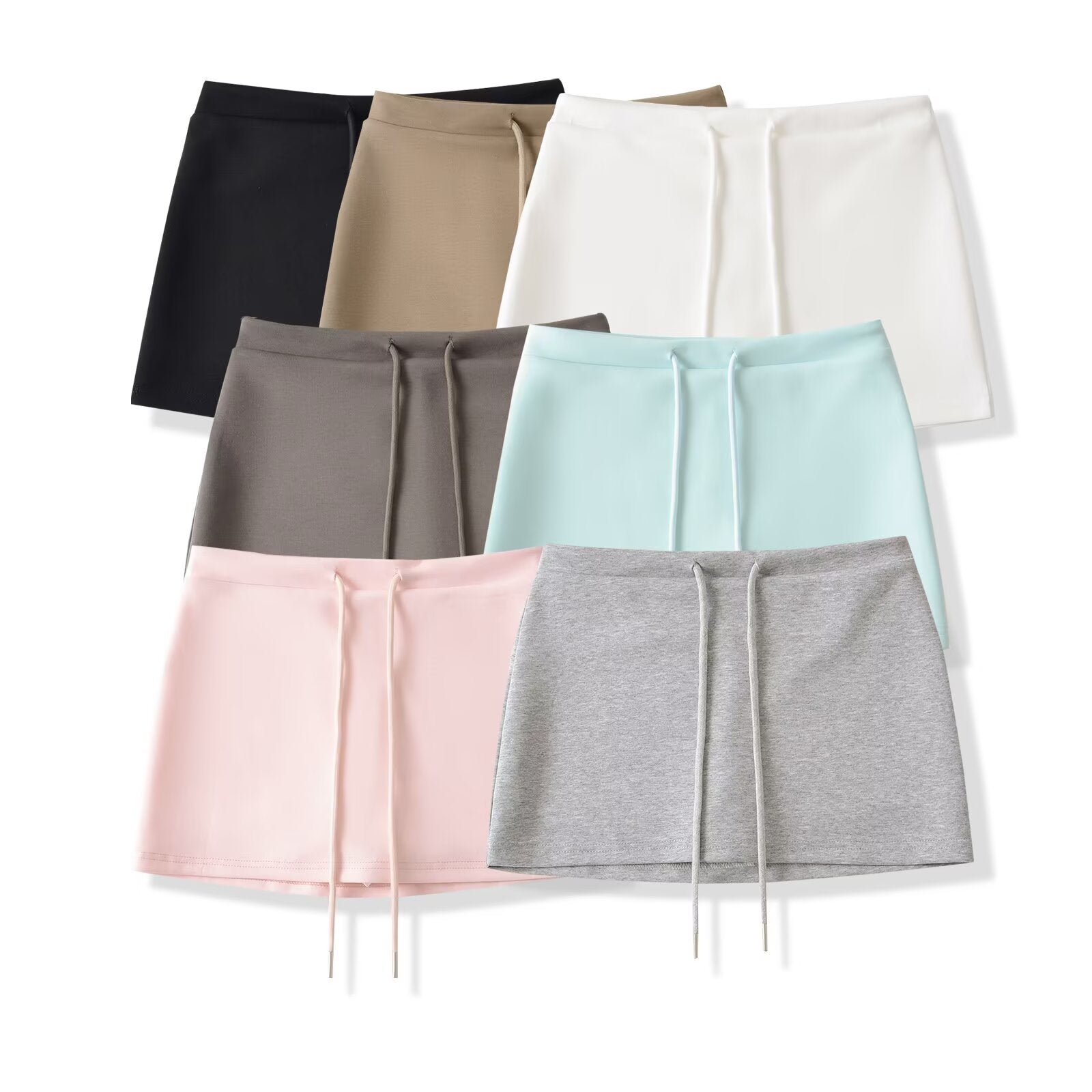 Shaping low-waist A-line half-length skirt