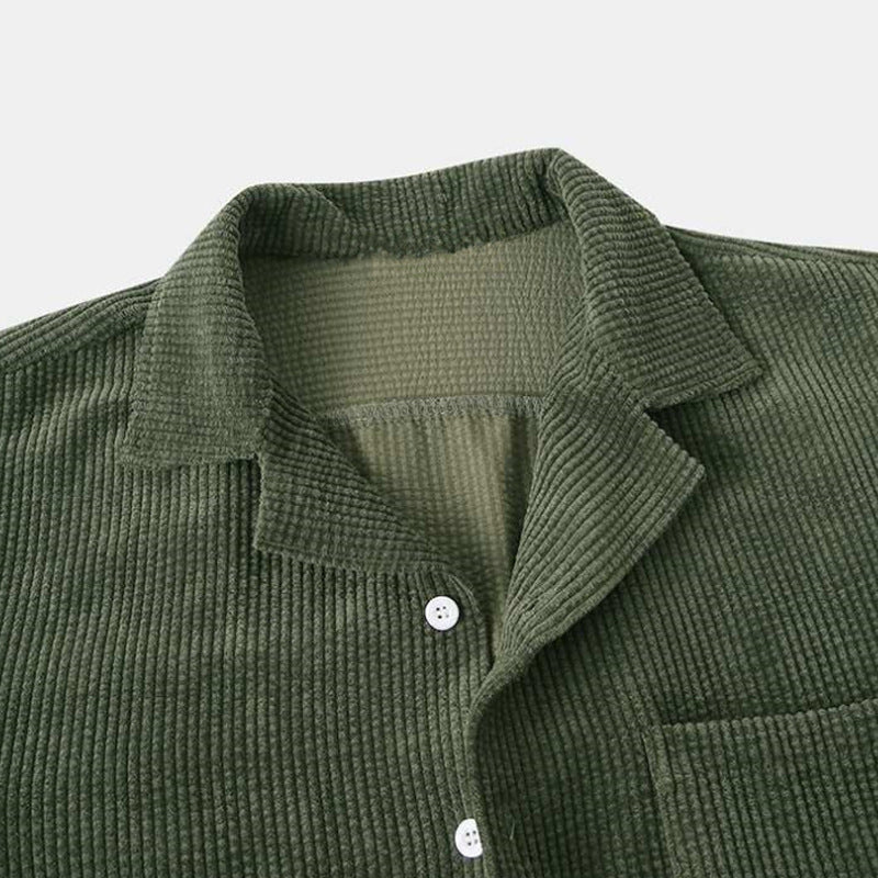 Men's Corduroy Short Sleeve Shirt and Shorts