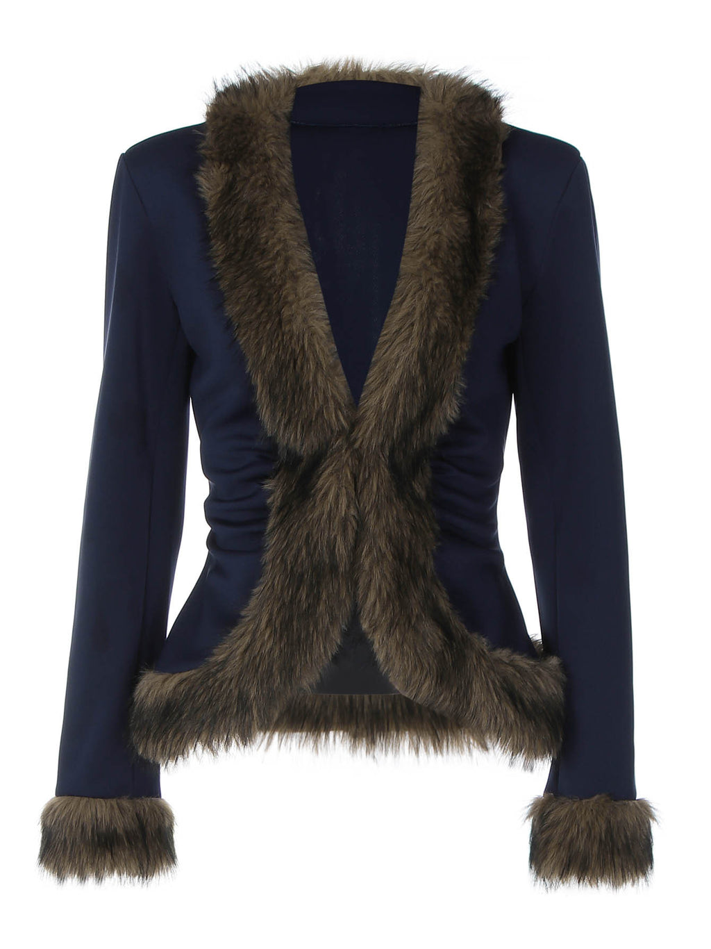 Slim Fit Plush Detail Street Style Jacket