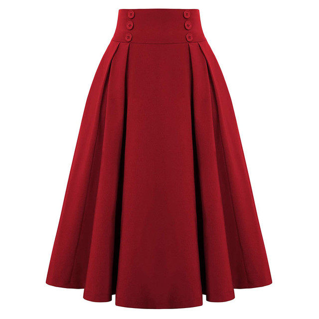 Retro high-waisted pleated long dress