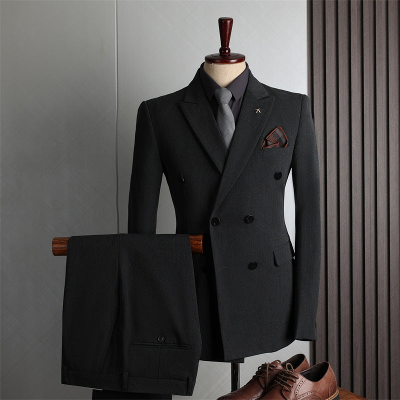 Slim Fit Double-Breasted Men's Suit