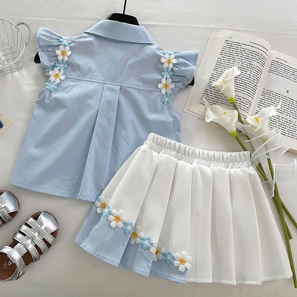 Girl's shirt set - Two-piece set shirt and skirt