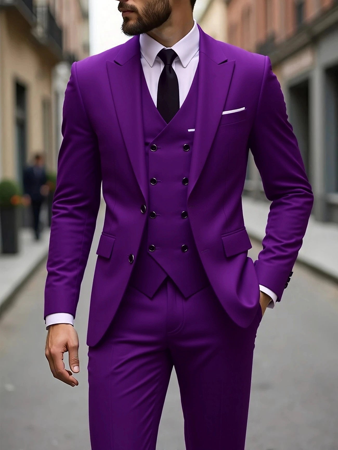 Men's Formal Suit Three-Piece Set